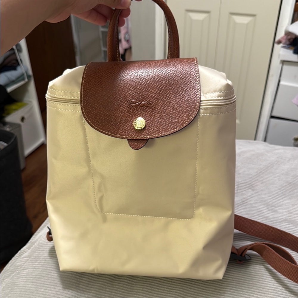 Cream and Brown Backpack